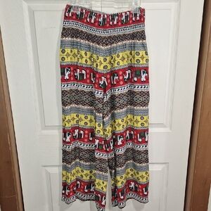 Sacred Threads Wide Leg Palazzo Pants Elastic Waistband Lightweight - OS